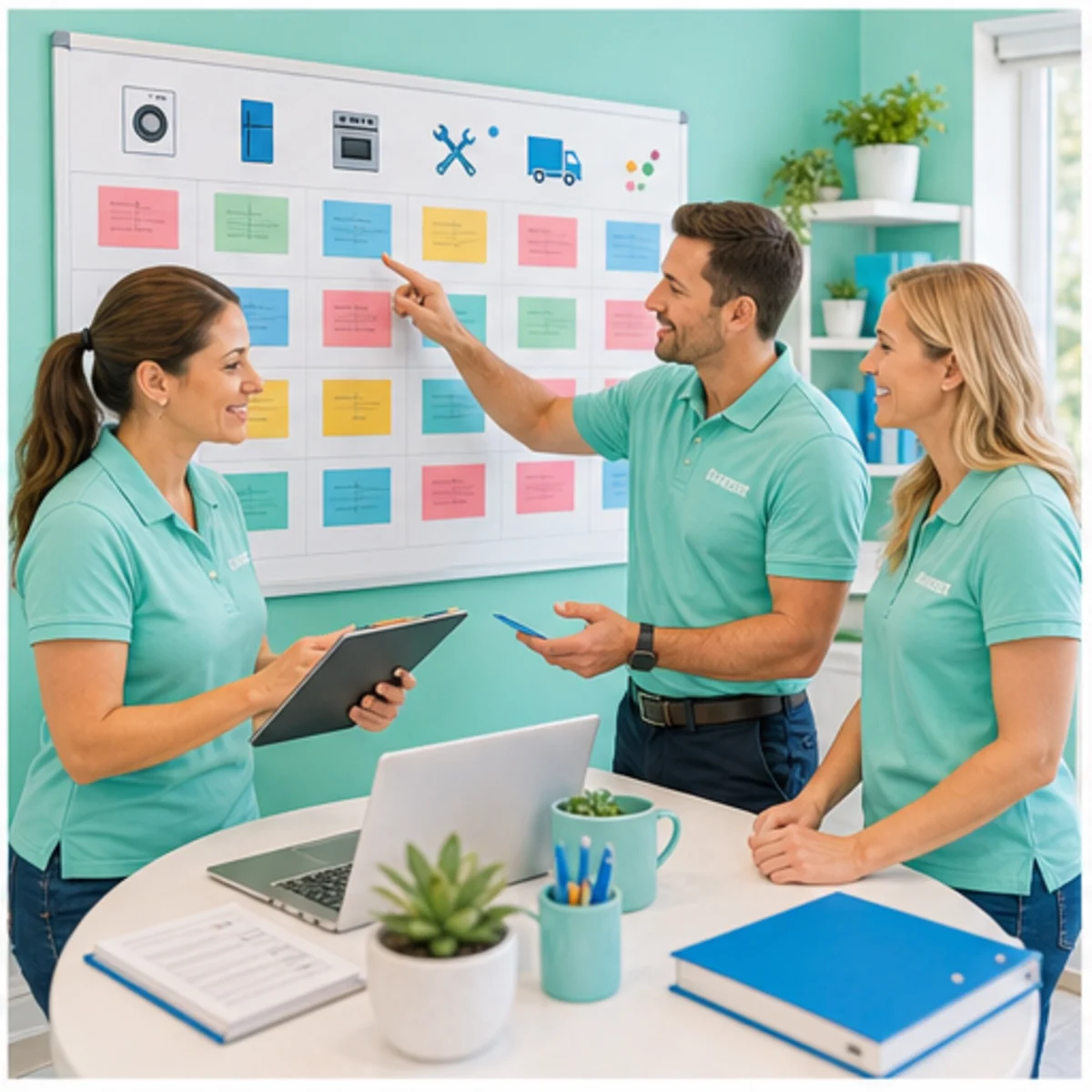 Smackdab CRM visual for appliance repair companies showing team coordination
