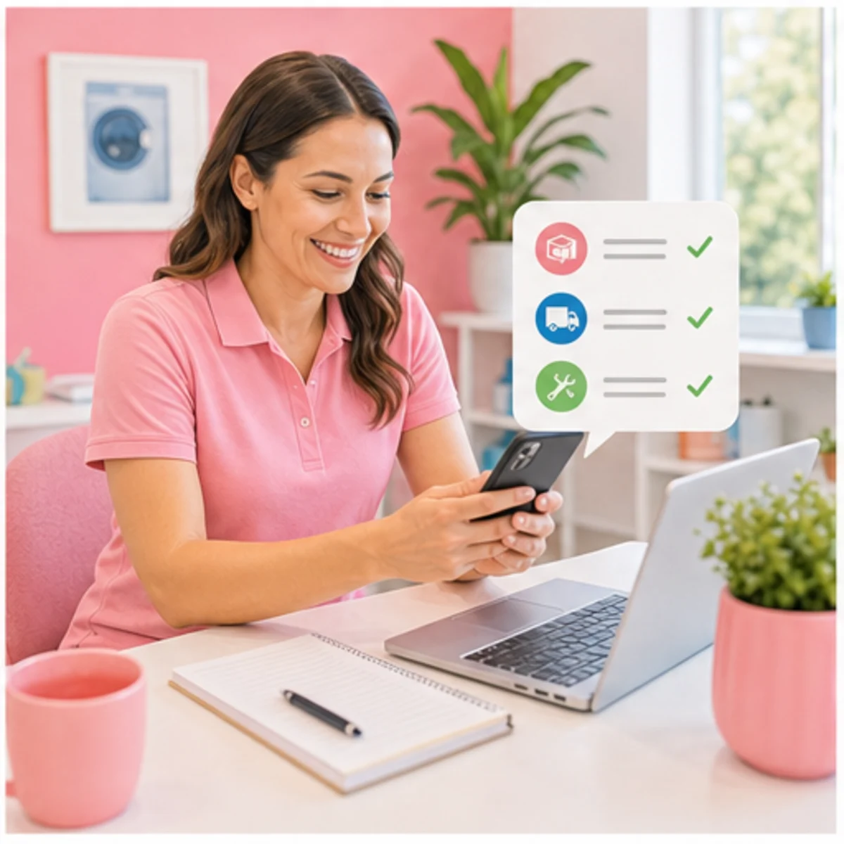 Smackdab CRM visual for appliance repair companies showing follow-up workflow