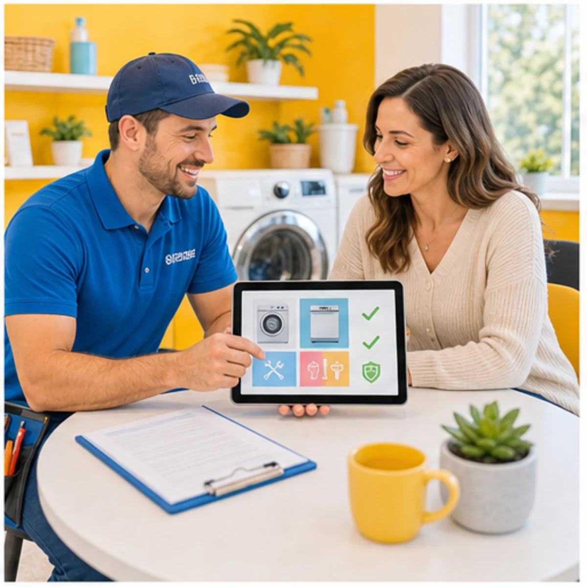 Smackdab CRM visual for appliance repair companies showing consultation options