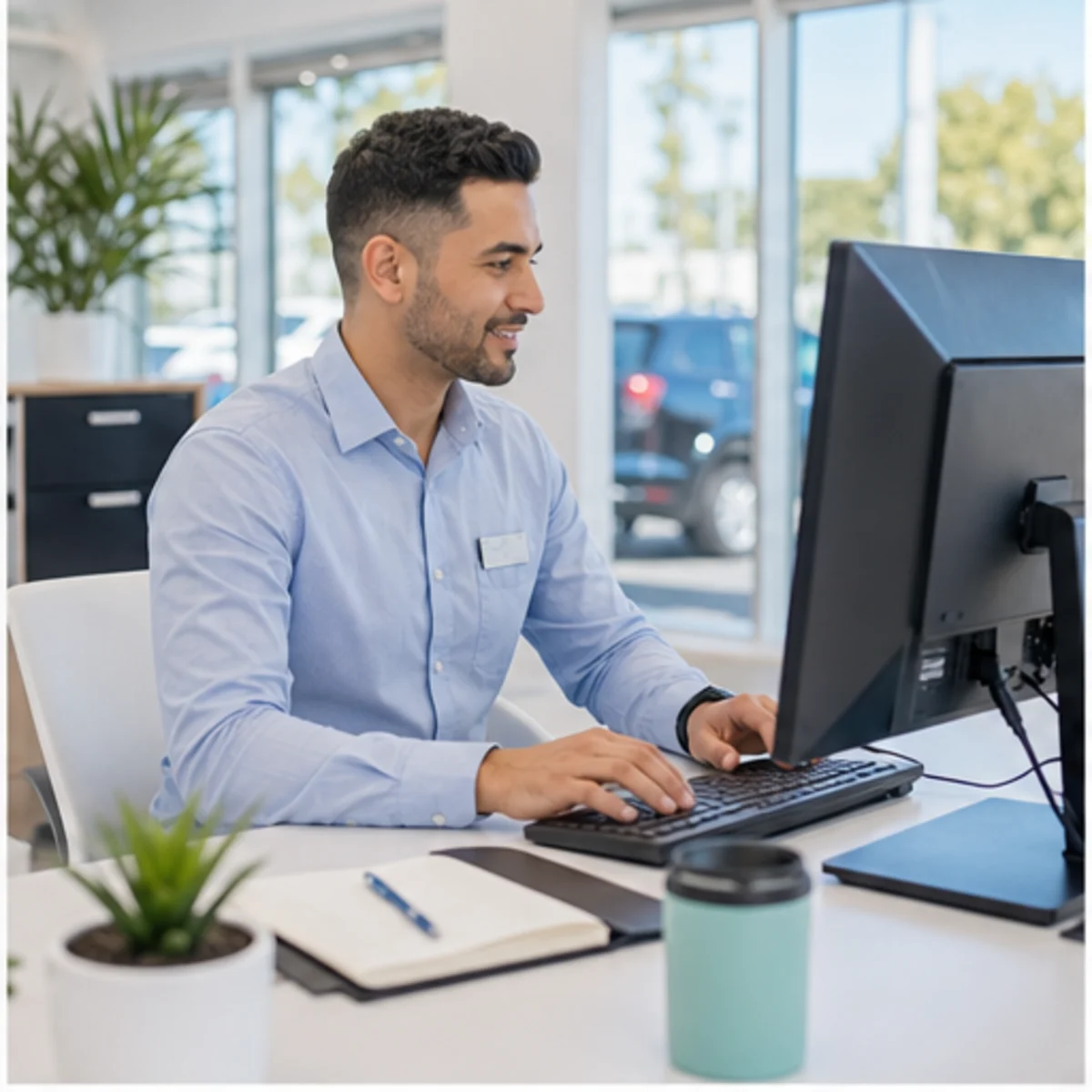 Smackdab CRM visual for auto dealers showing intake and lead capture