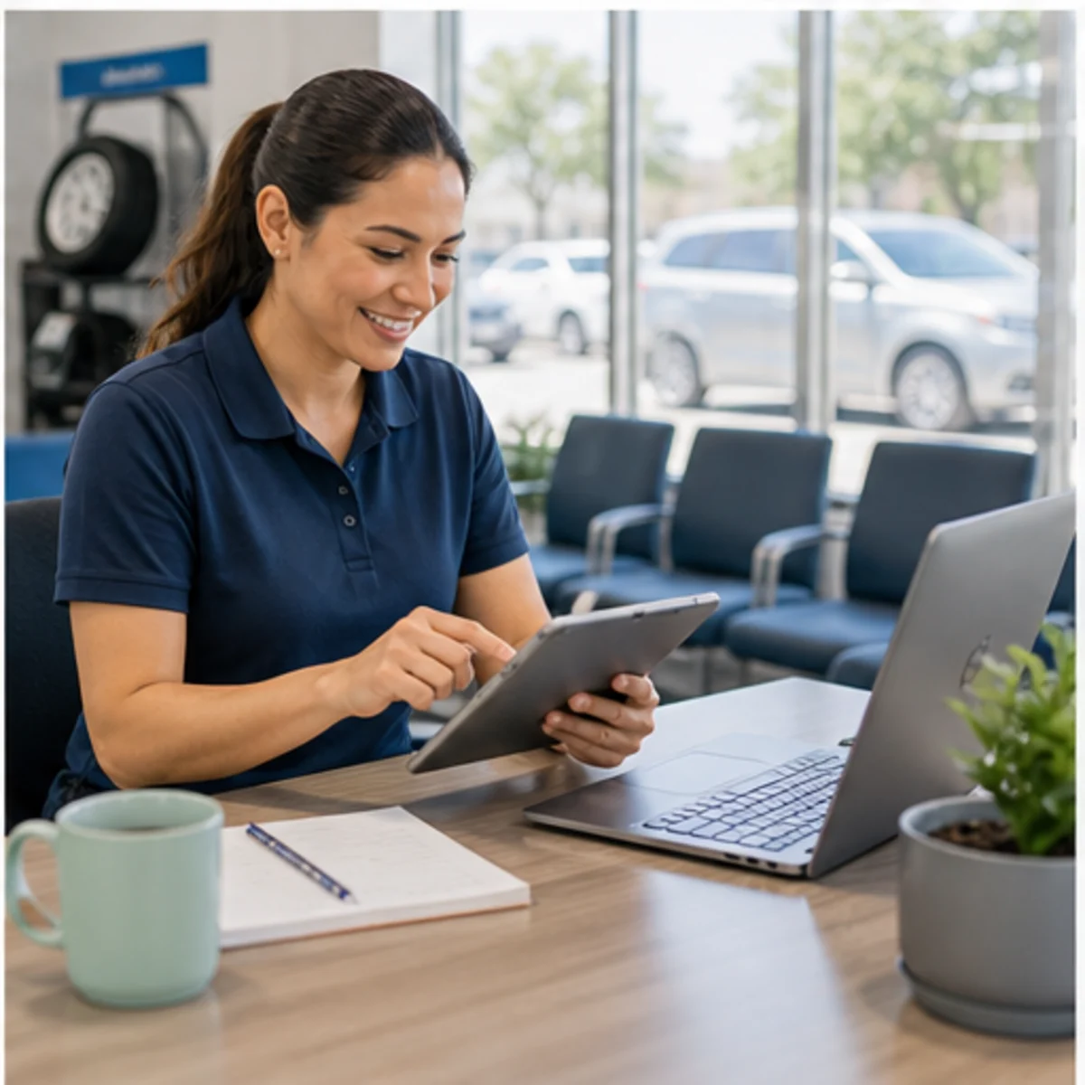 Smackdab CRM visual for auto repair shops showing follow-up workflow
