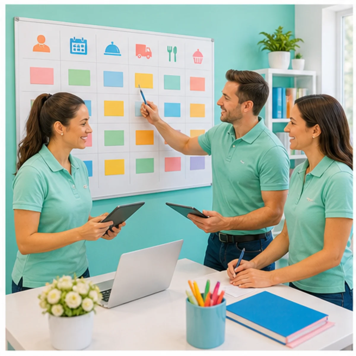 Smackdab CRM visual for catering companies showing team coordination