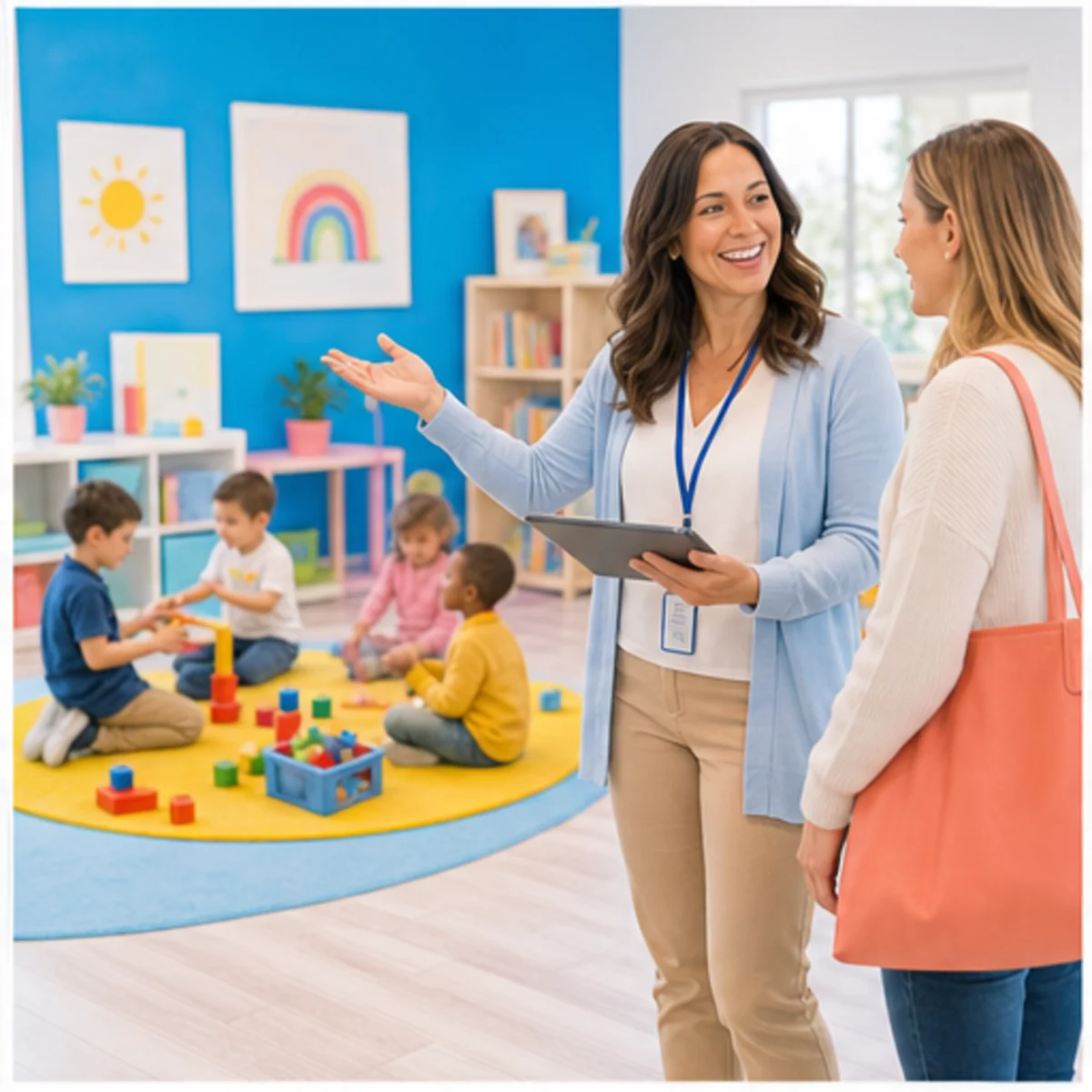 Smackdab CRM hero image for childcare centers showing hero consultation