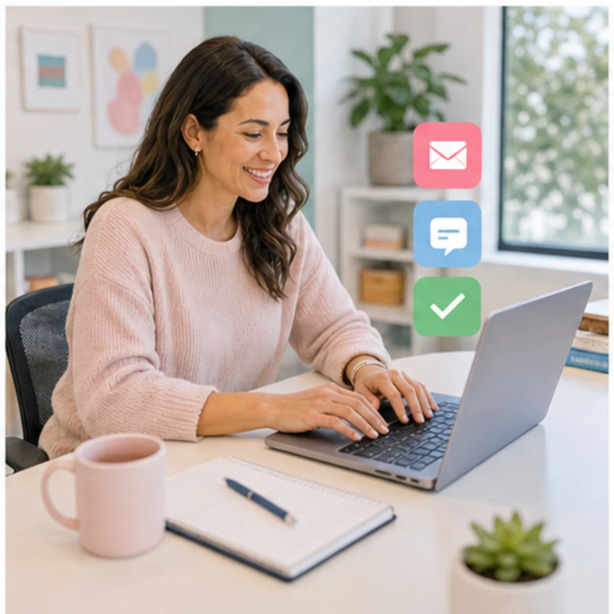 Smackdab CRM visual for course creators showing follow-up workflow