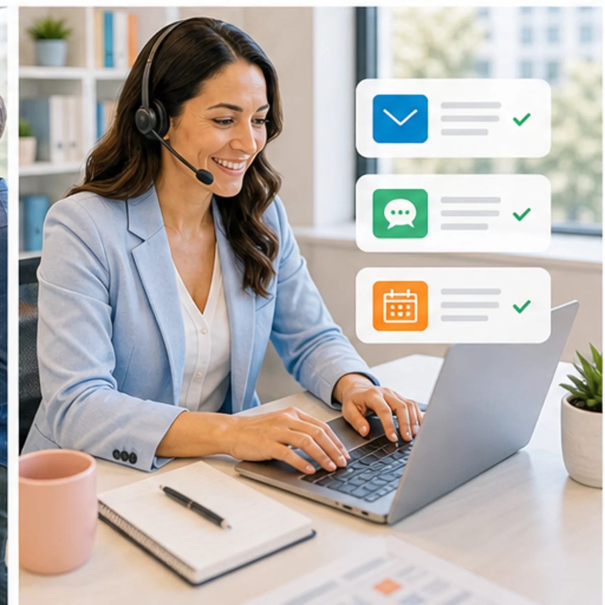 Smackdab CRM visual for customer success teams showing follow-up workflow