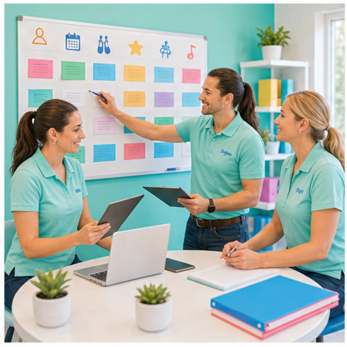 Smackdab CRM visual for dance studios showing team coordination