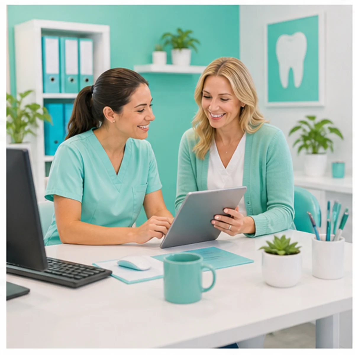 Smackdab CRM visual for dental practices showing team coordination