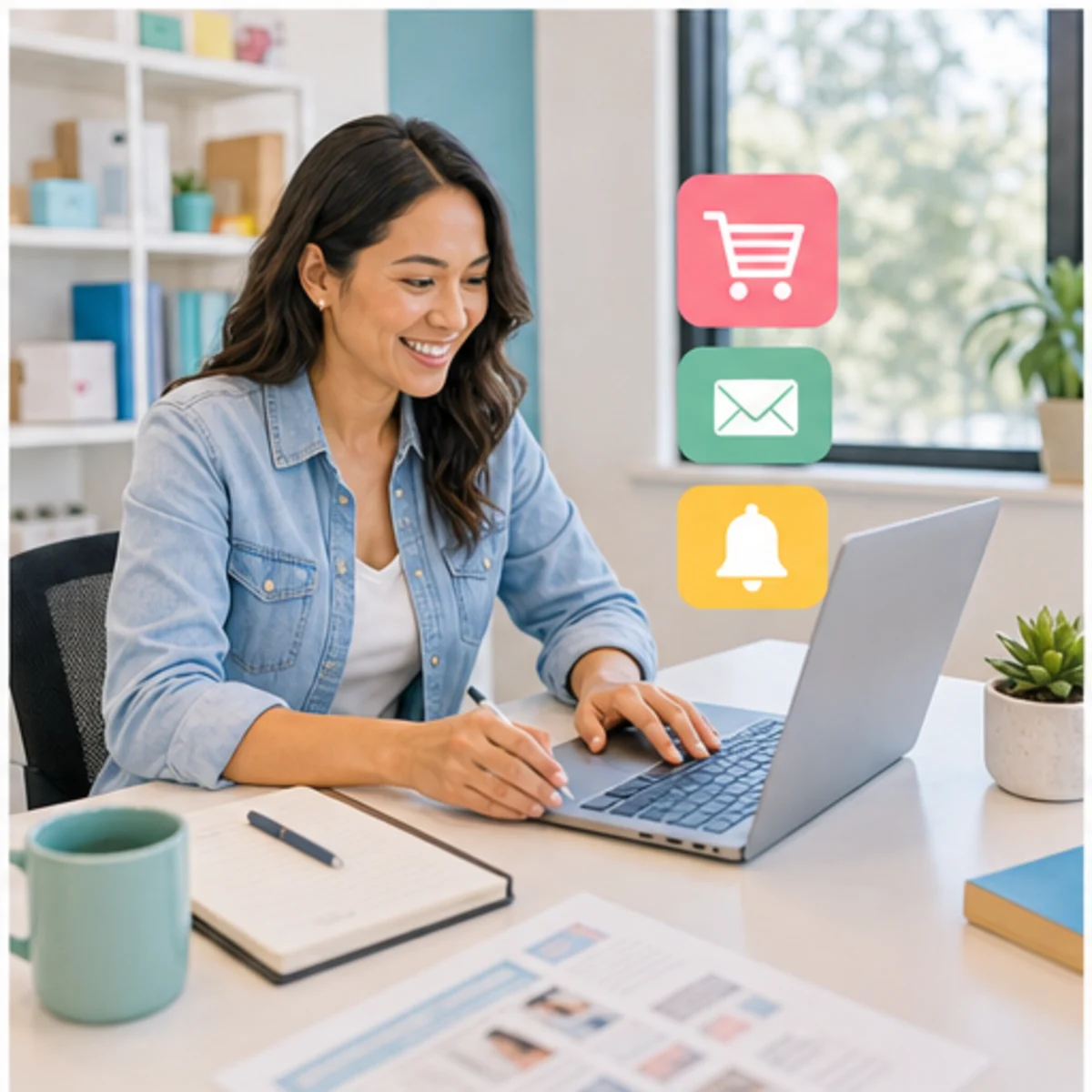 Smackdab CRM visual for e-commerce businesses showing follow-up workflow
