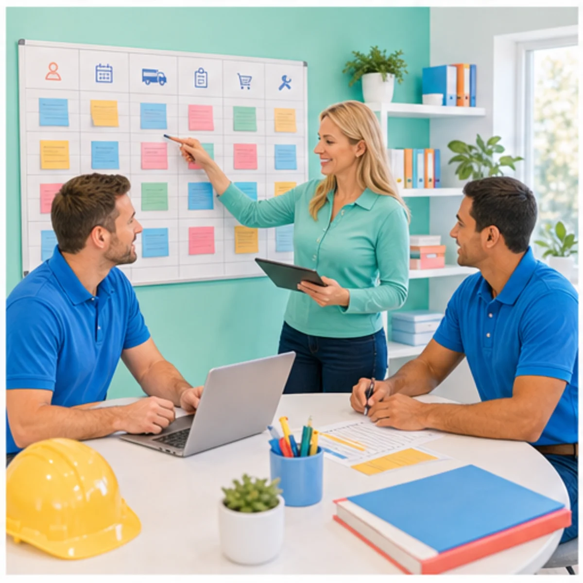Smackdab CRM visual for electricians showing team coordination