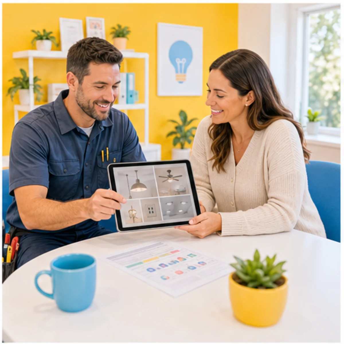 Smackdab CRM visual for electricians showing consultation options