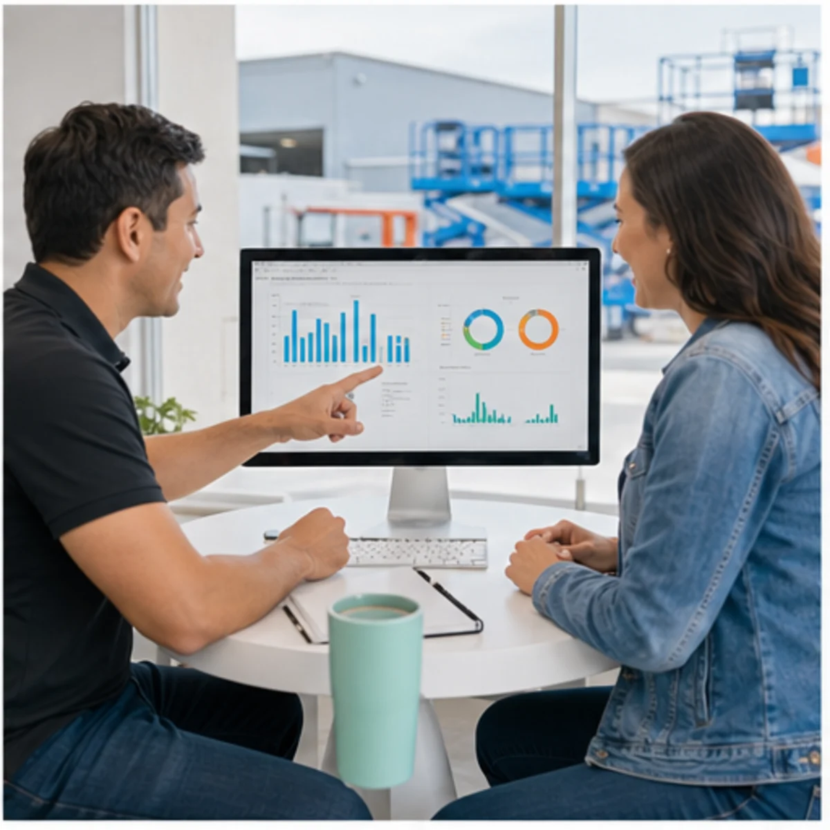 Smackdab CRM visual for equipment rental companies showing relationship reporting