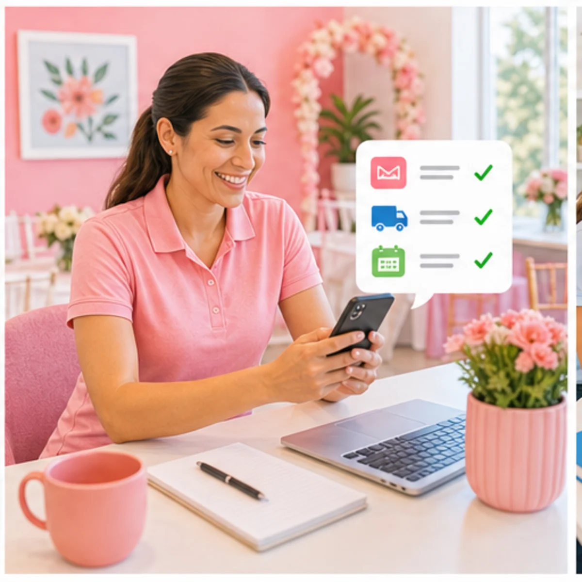 Smackdab CRM visual for event rental companies showing follow-up workflow
