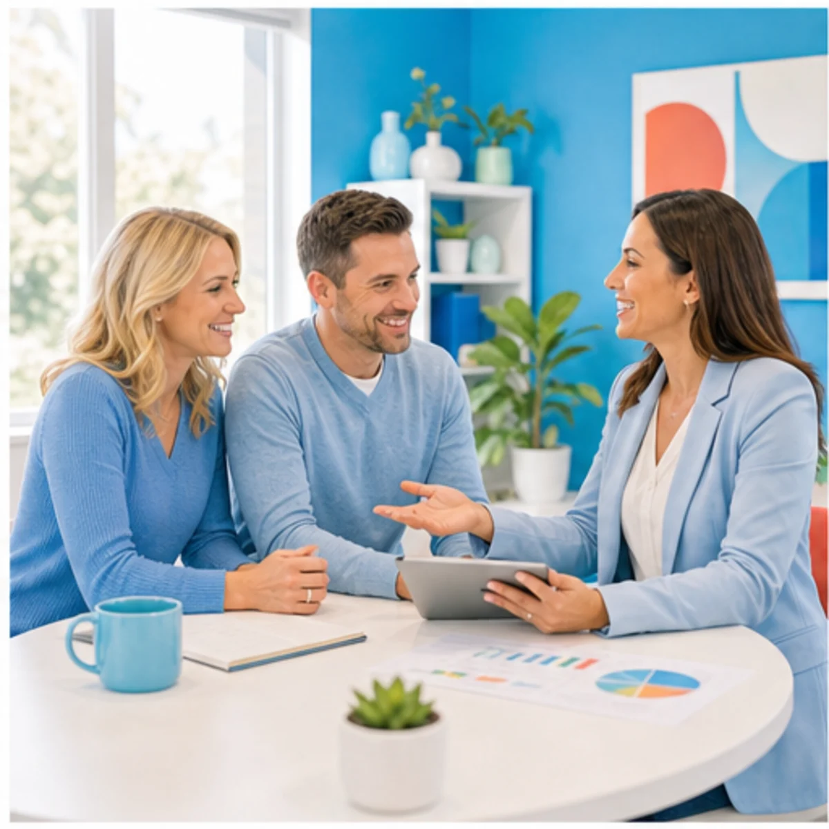 Smackdab CRM hero image for financial advisors showing hero consultation