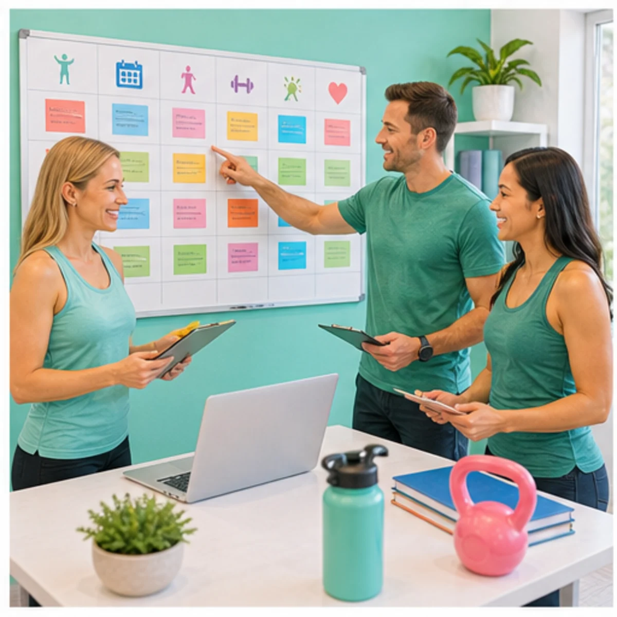 Smackdab CRM visual for fitness studios showing team coordination