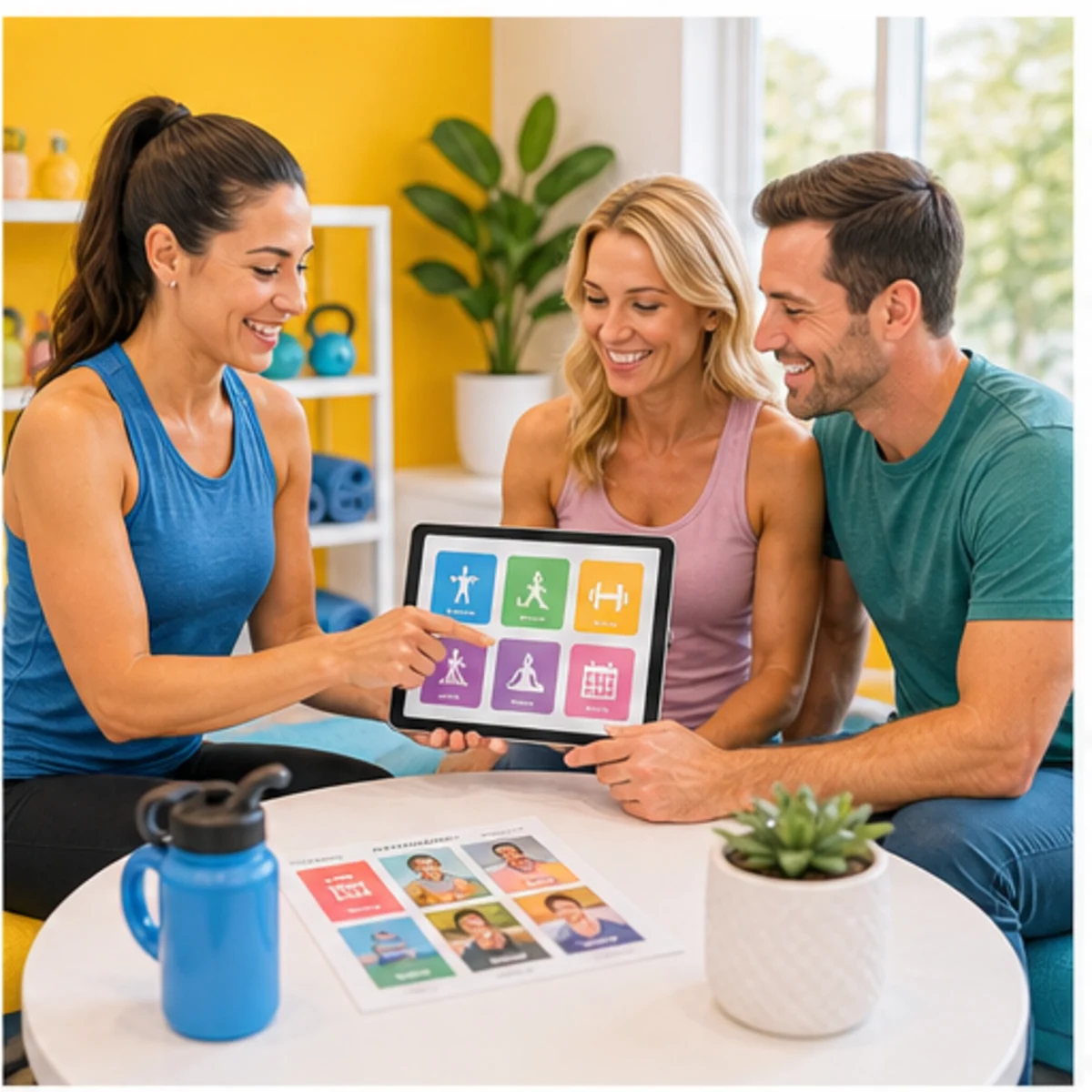 Smackdab CRM visual for fitness studios showing consultation options