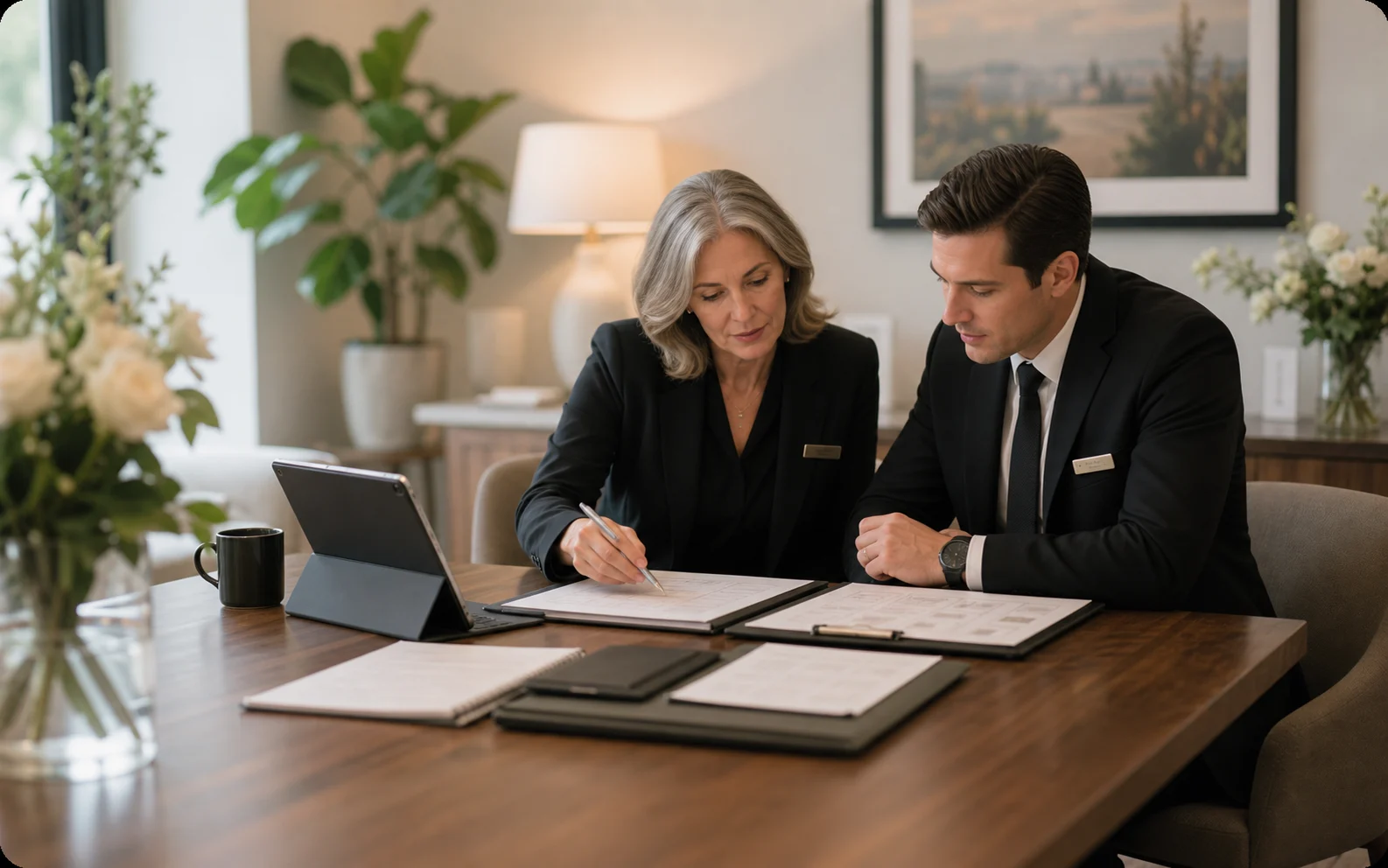 Smackdab CRM visual for funeral homes showing staff coordinating service details