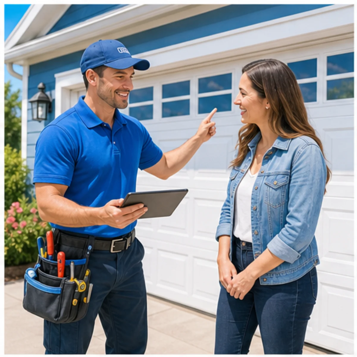 Smackdab CRM hero image for garage door companies showing hero consultation