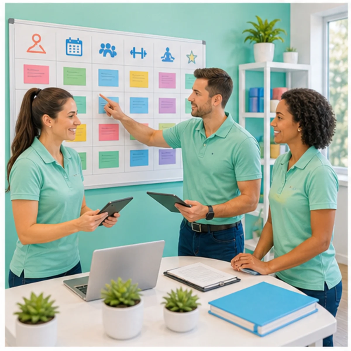Smackdab CRM visual for gyms showing team coordination