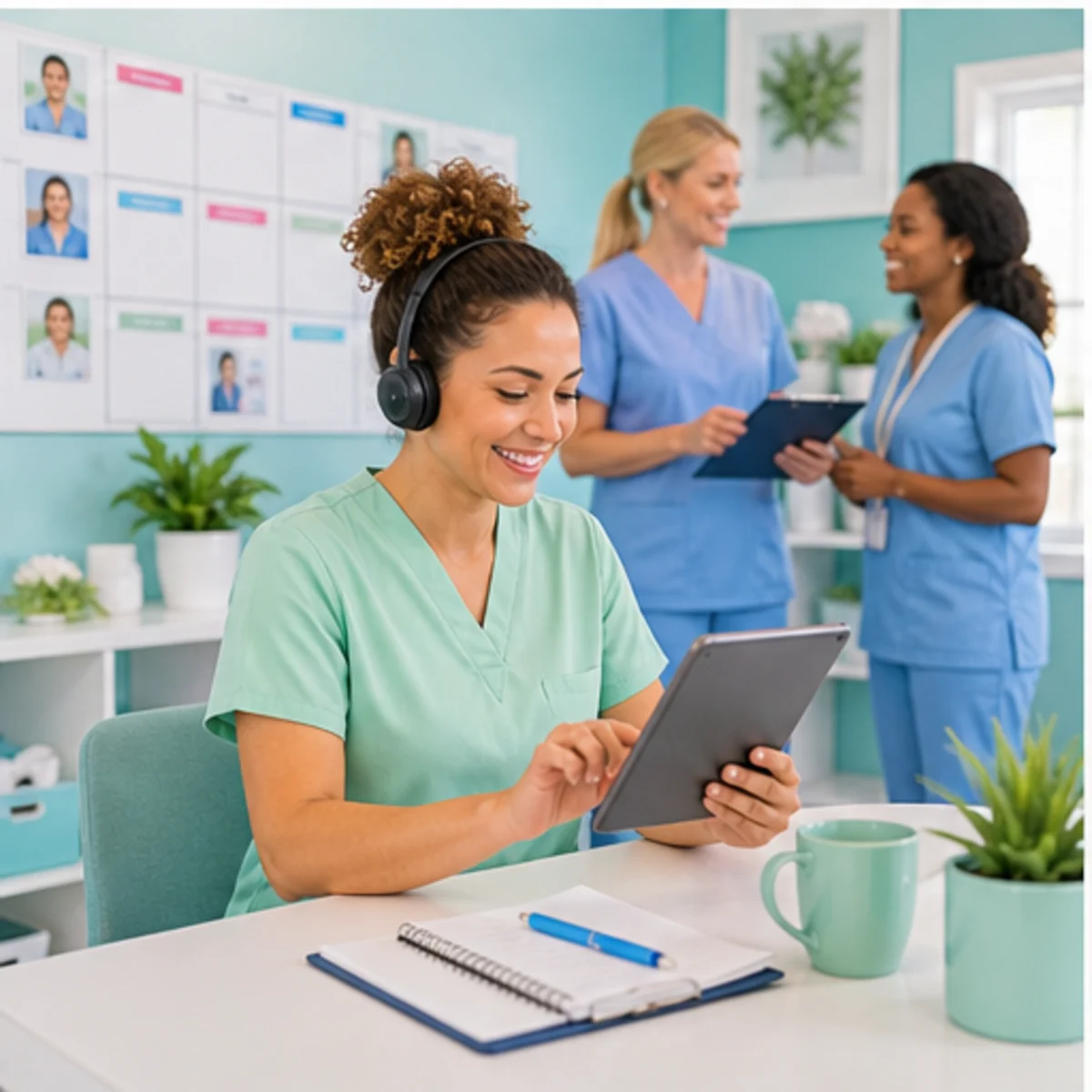 Smackdab CRM visual for home care agencies showing team coordination