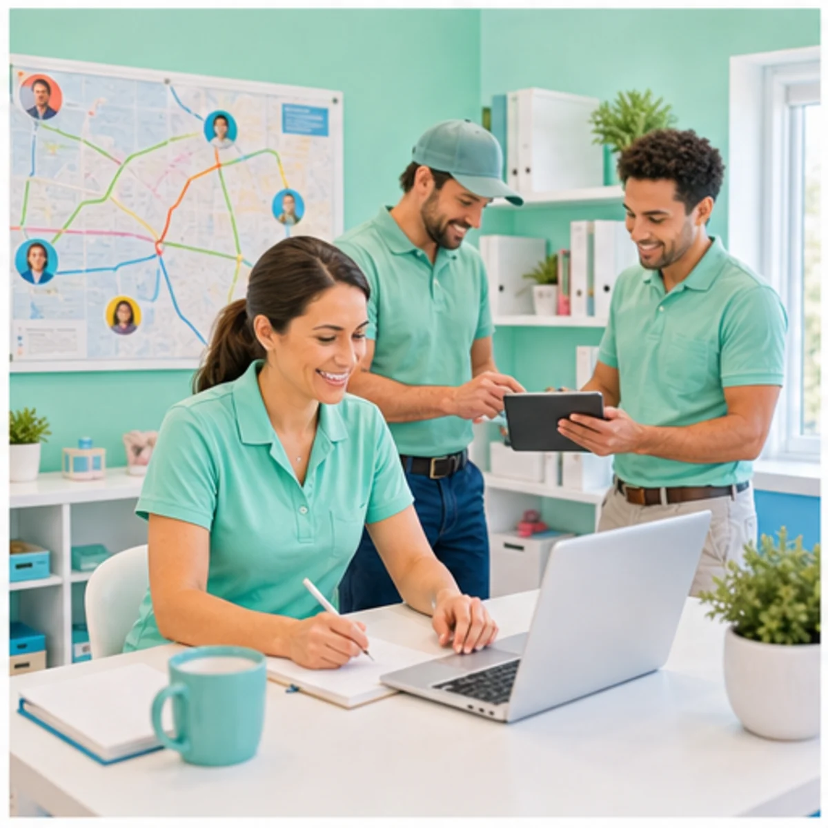 Smackdab CRM visual for home service businesses showing team coordination