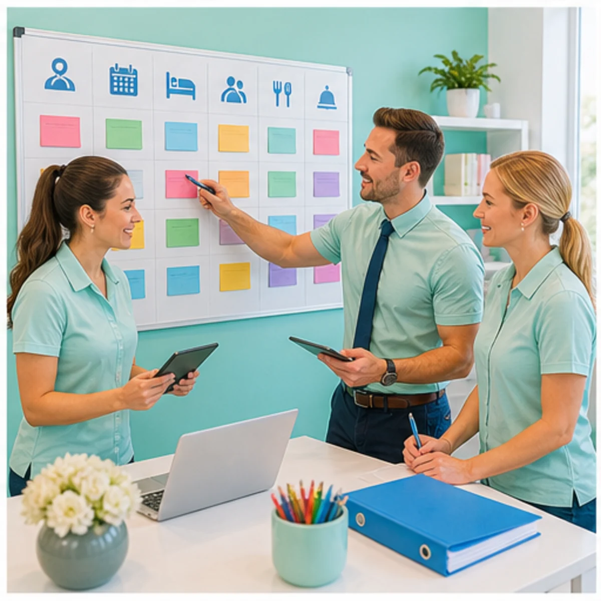 Smackdab CRM visual for hotels showing team coordination