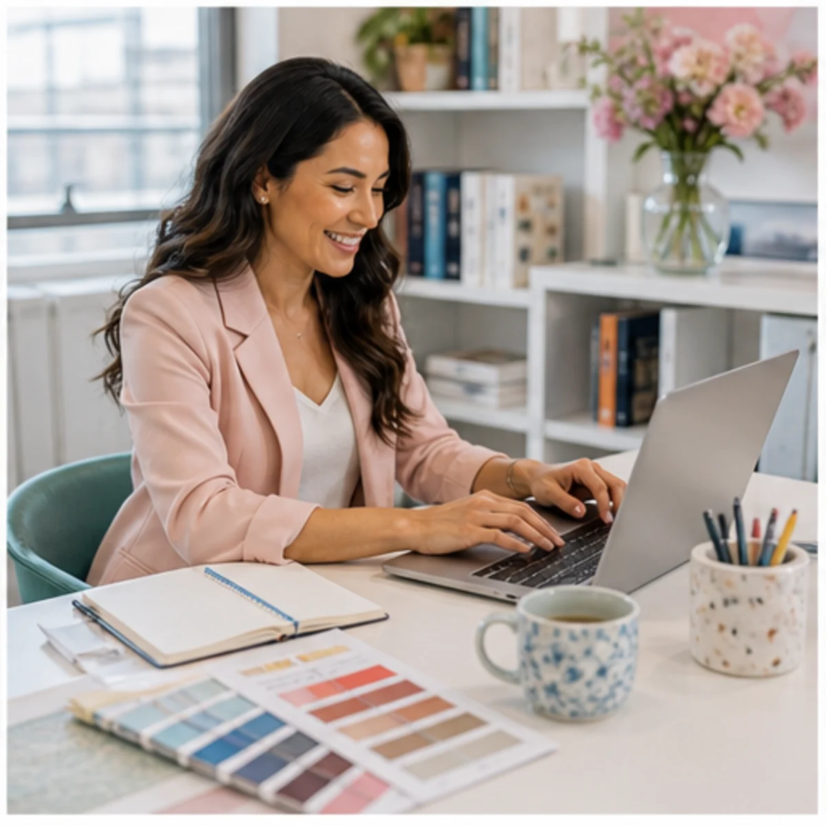 Smackdab CRM visual for interior designers showing follow-up workflow