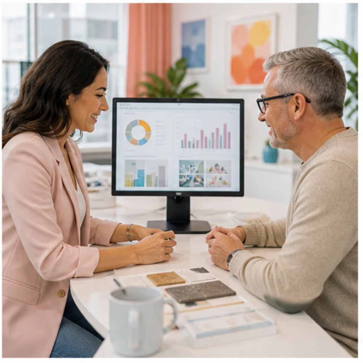 Smackdab CRM visual for interior designers showing relationship reporting