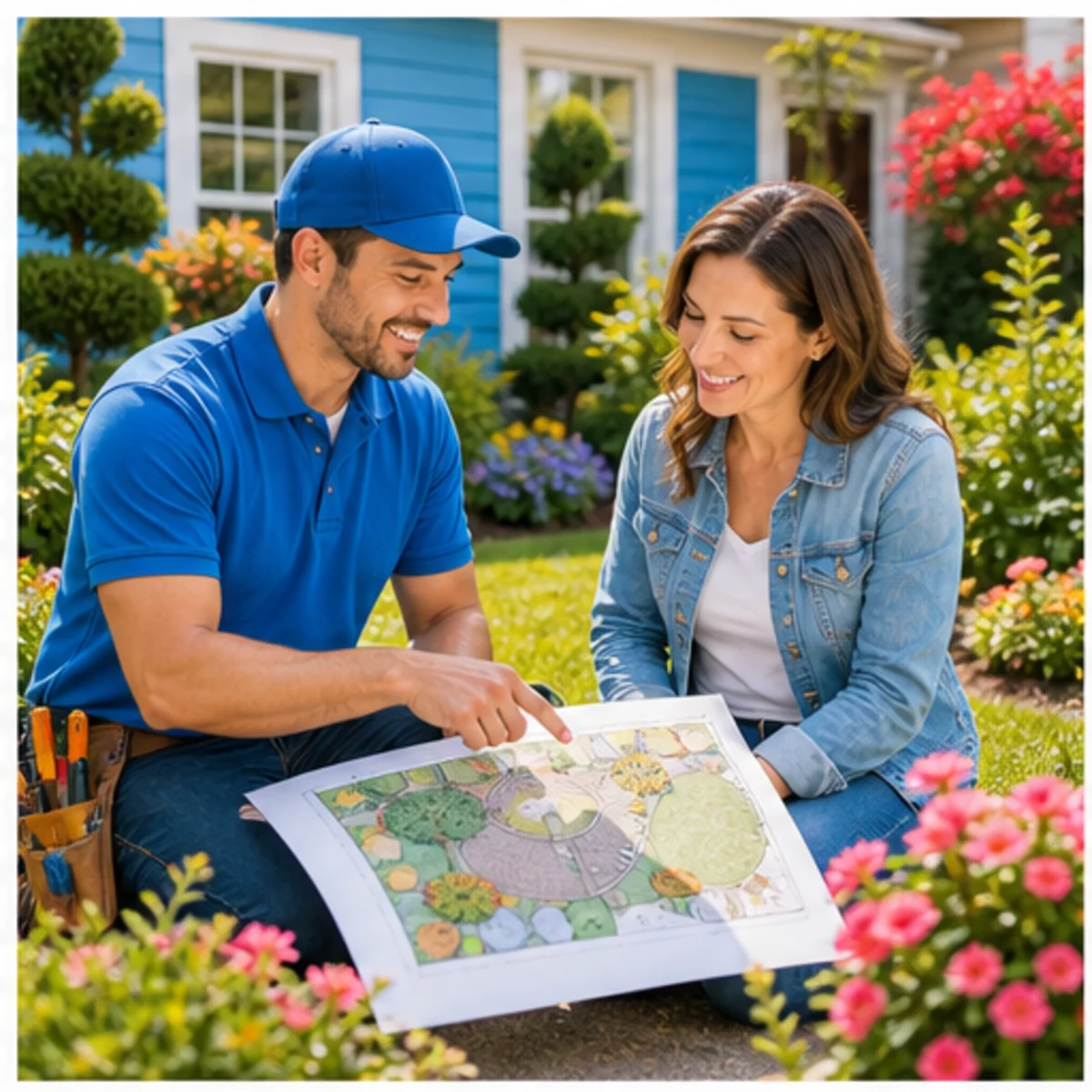 Smackdab CRM hero image for landscapers showing hero consultation