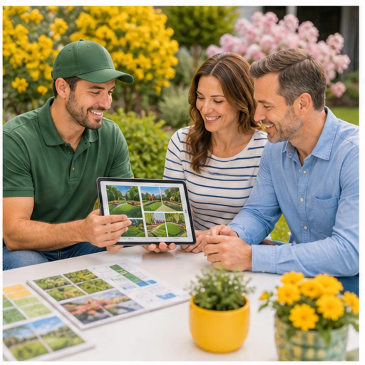 Smackdab CRM visual for landscapers showing consultation options