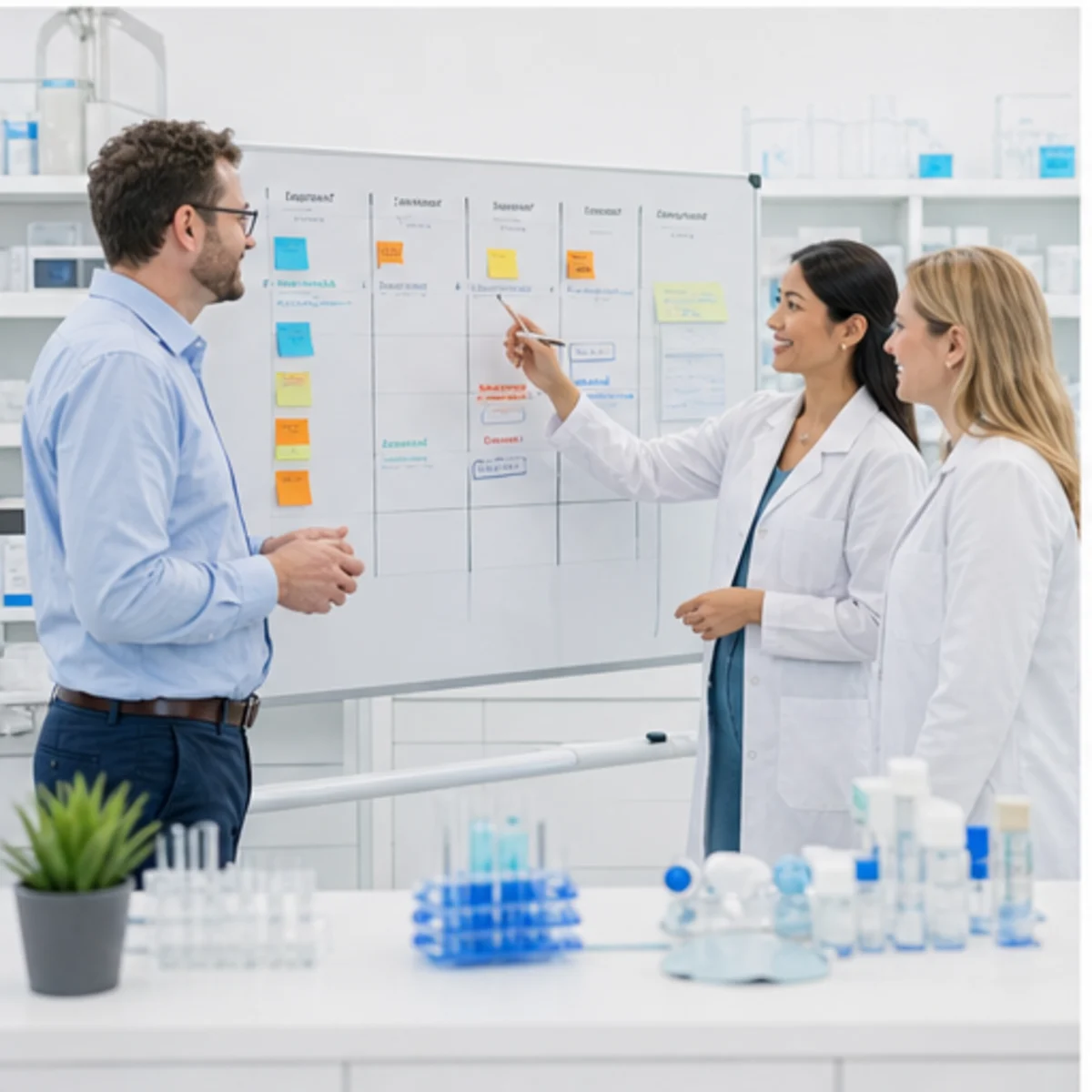 Smackdab CRM visual for life sciences companies showing team coordination