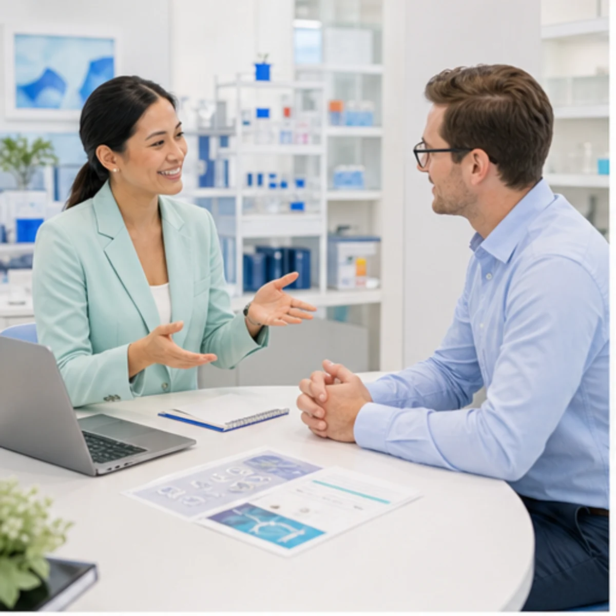 Smackdab CRM hero image for life sciences companies showing hero consultation
