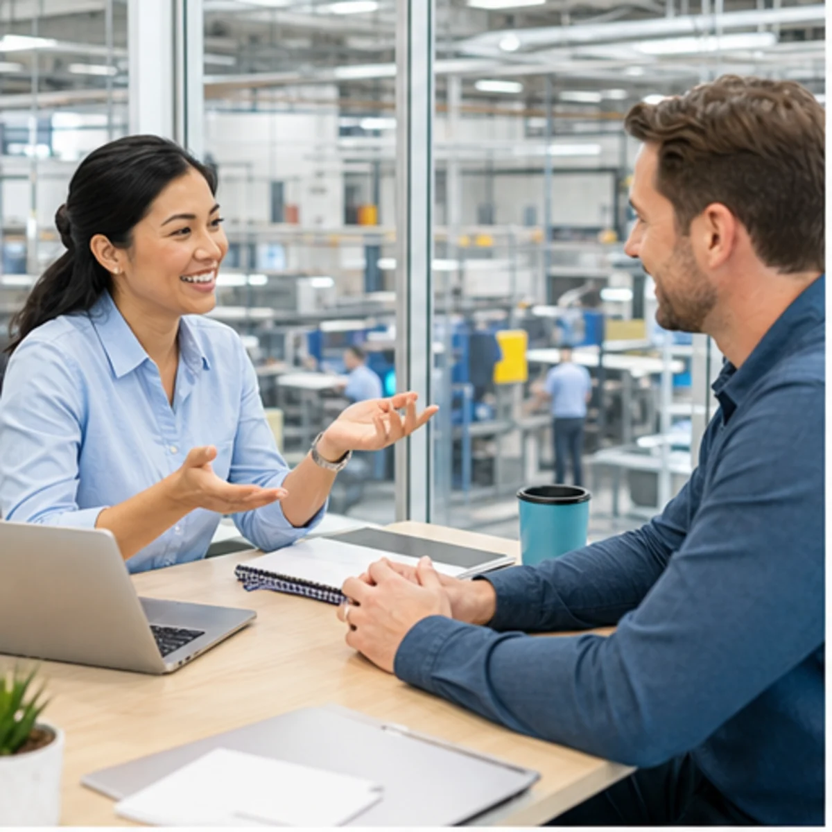 Smackdab CRM hero image for manufacturers showing hero consultation