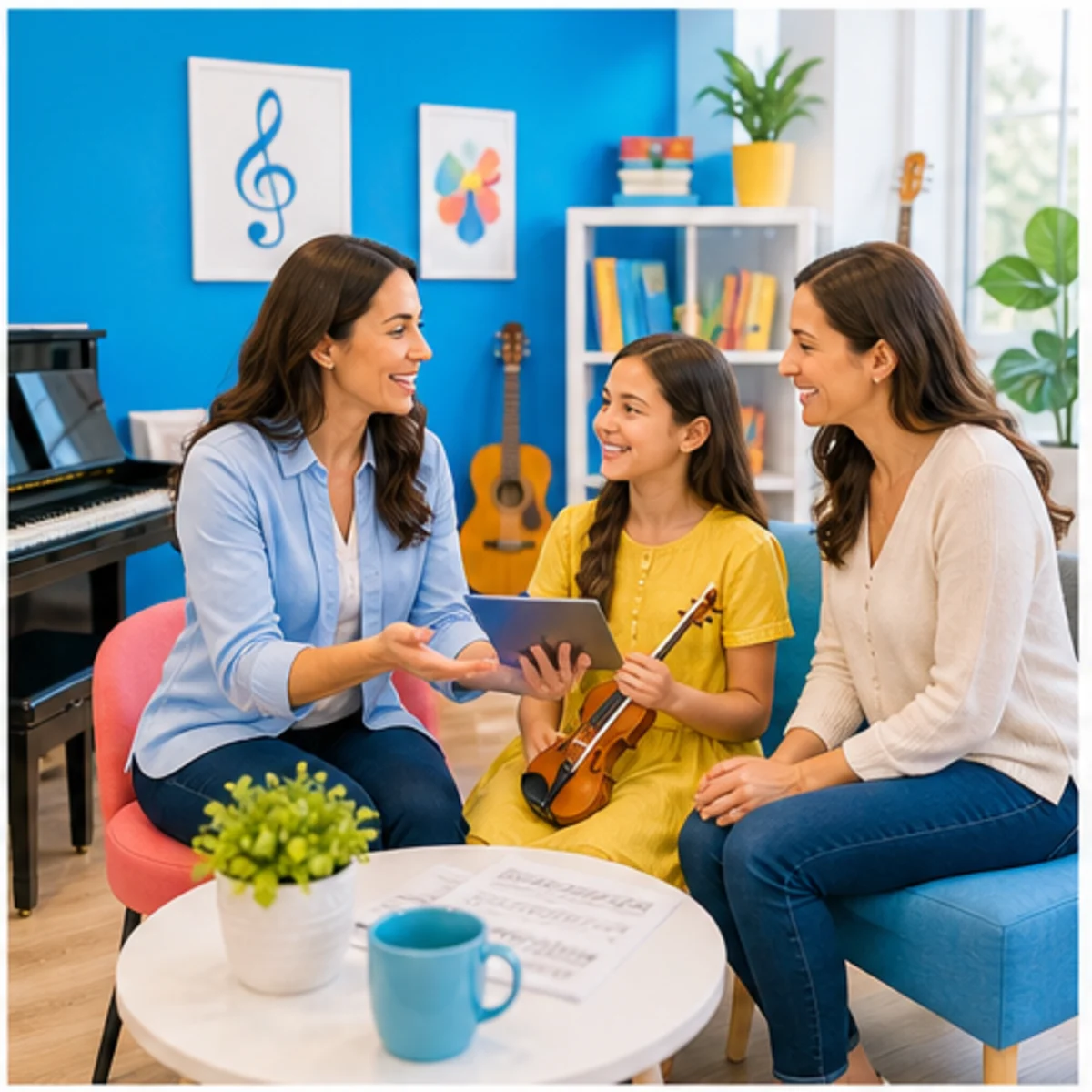 Smackdab CRM hero image for music schools showing hero consultation