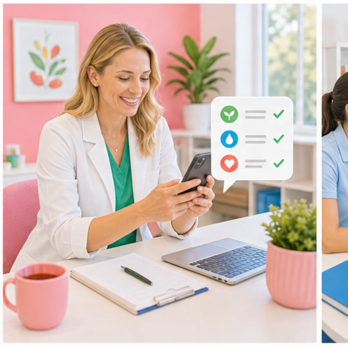 Smackdab CRM visual for nutritionists showing follow-up workflow