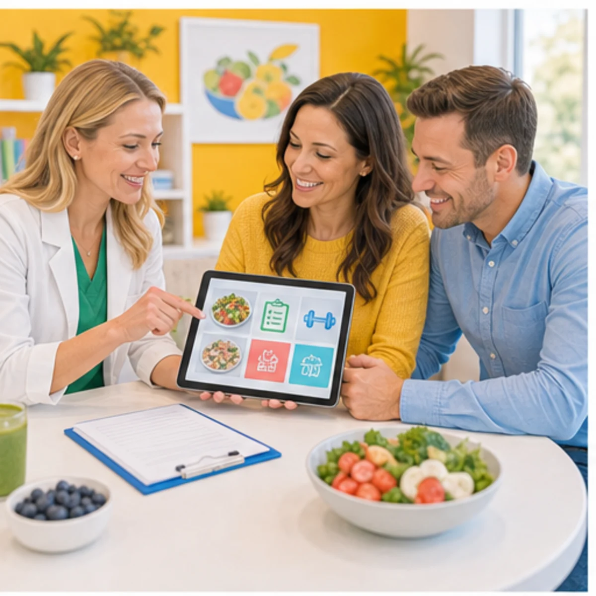 Smackdab CRM visual for nutritionists showing consultation options
