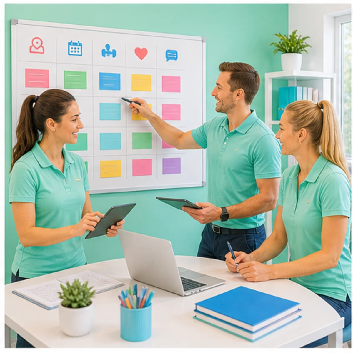 Smackdab CRM visual for personal trainers showing team coordination