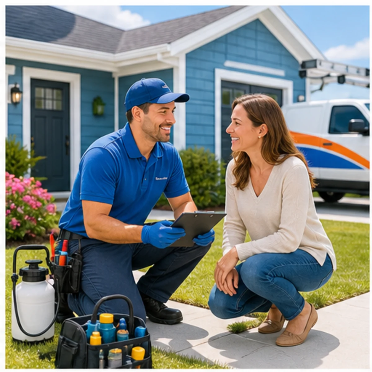 Smackdab CRM hero image for pest control companies showing hero consultation