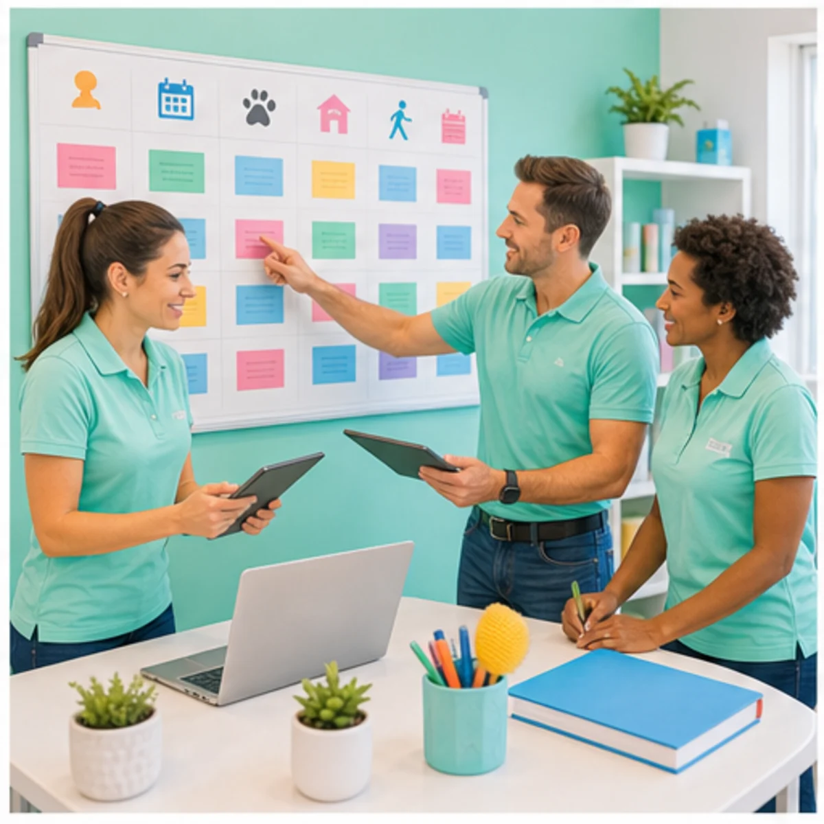Smackdab CRM visual for pet service businesses showing team coordination
