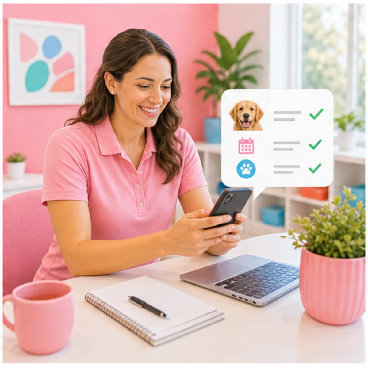 Smackdab CRM visual for pet service businesses showing follow-up workflow