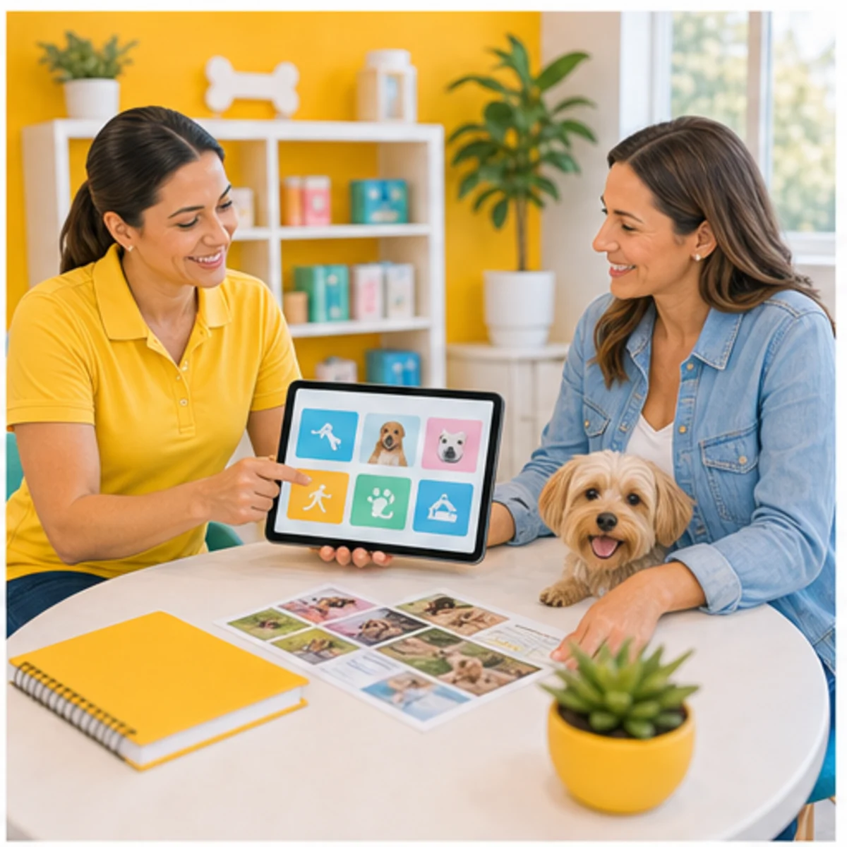 Smackdab CRM visual for pet service businesses showing consultation options