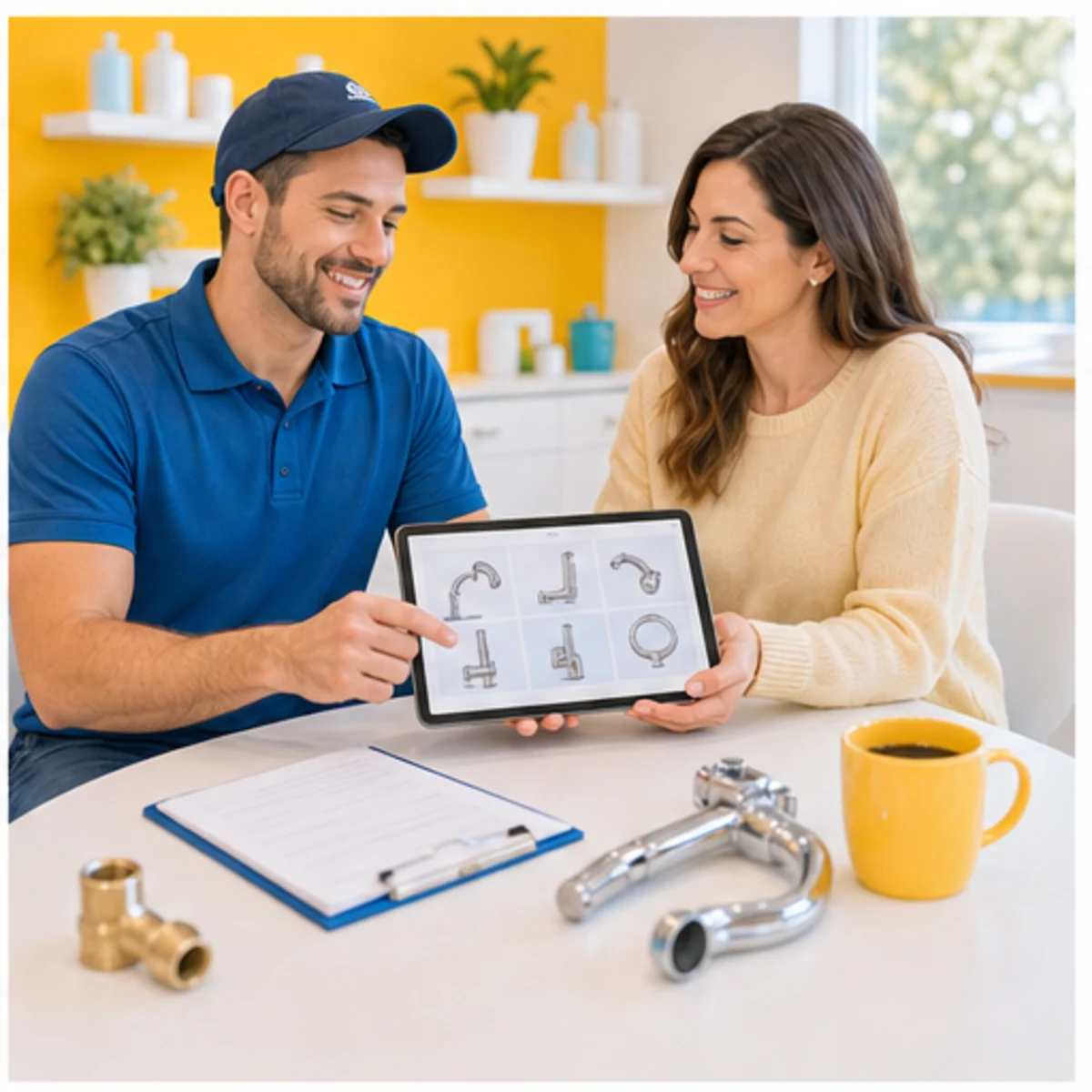 Smackdab CRM visual for plumbers showing consultation options