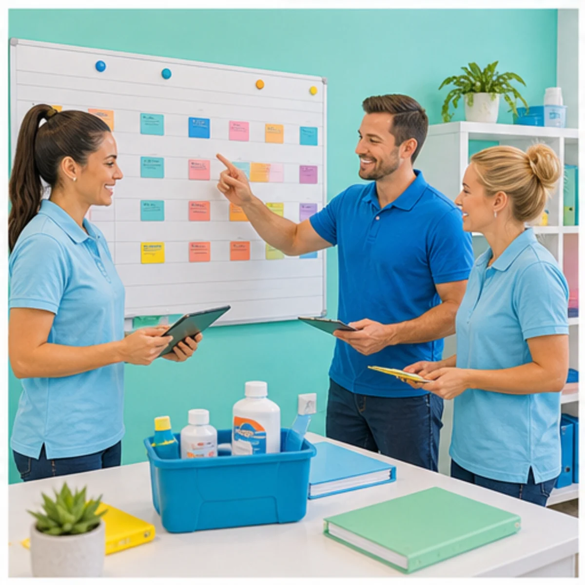 Smackdab CRM visual for pool service companies showing team coordination