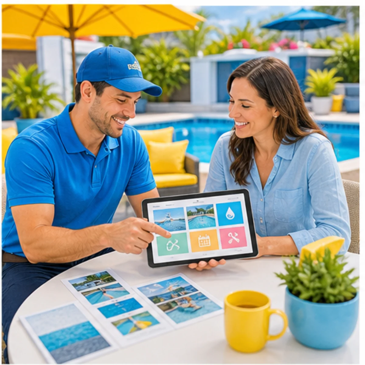 Smackdab CRM visual for pool service companies showing consultation options