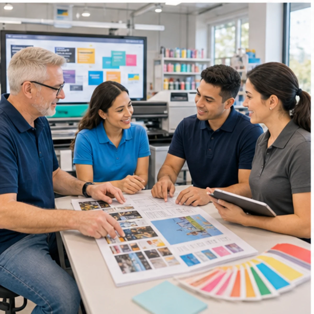 Smackdab CRM visual for print shops showing team coordination