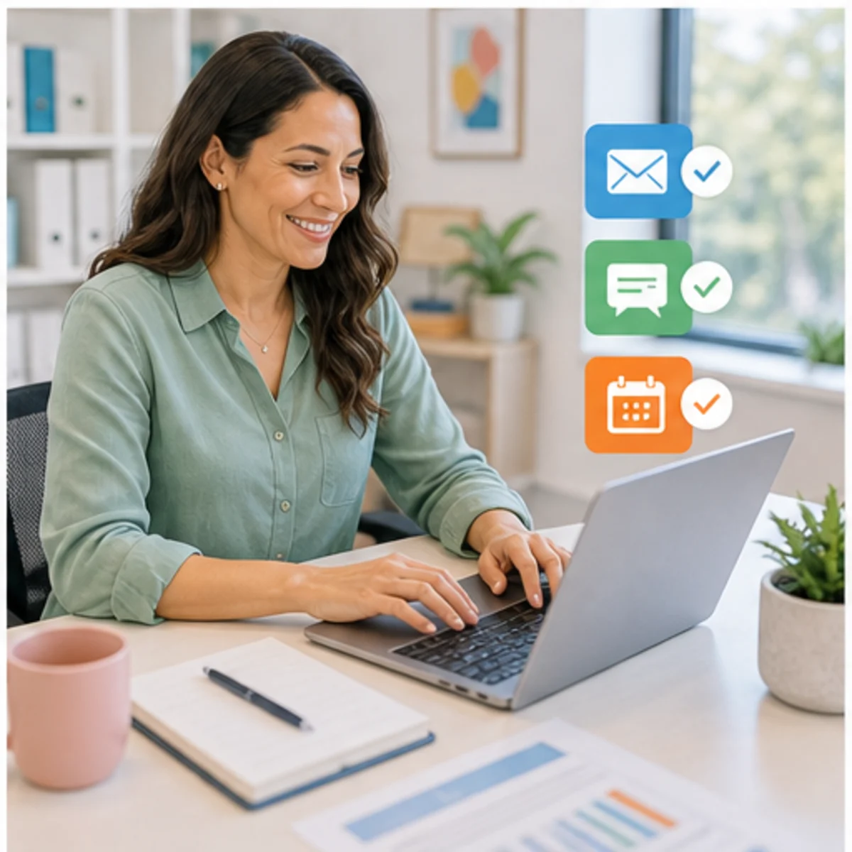 Smackdab CRM visual for professional services showing follow-up workflow