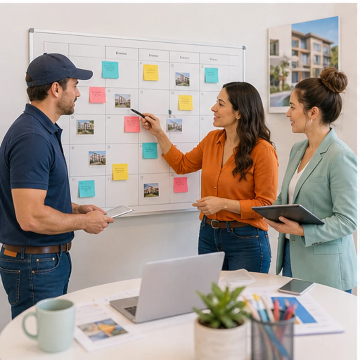 Smackdab CRM visual for property managers showing team coordination