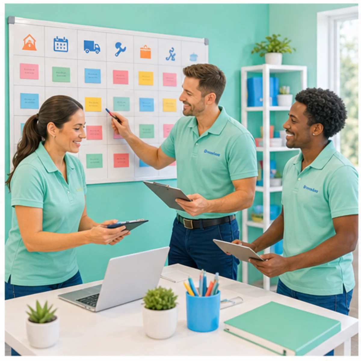Smackdab CRM visual for repair services showing team coordination