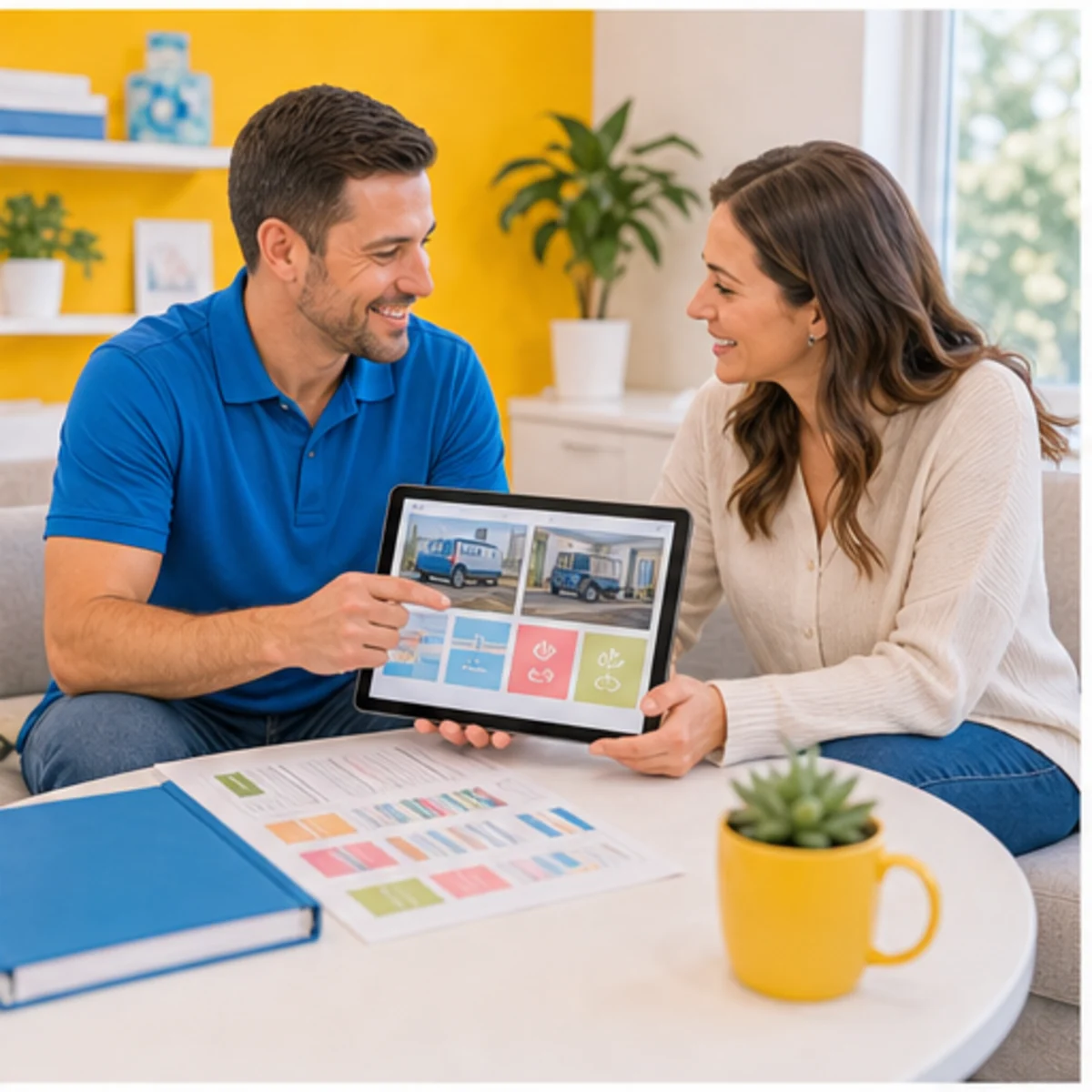 Smackdab CRM visual for restoration companies showing consultation options