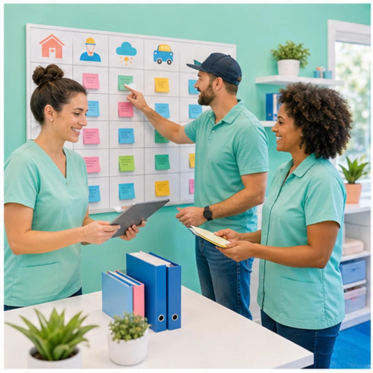 Smackdab CRM visual for roofing companies showing team coordination