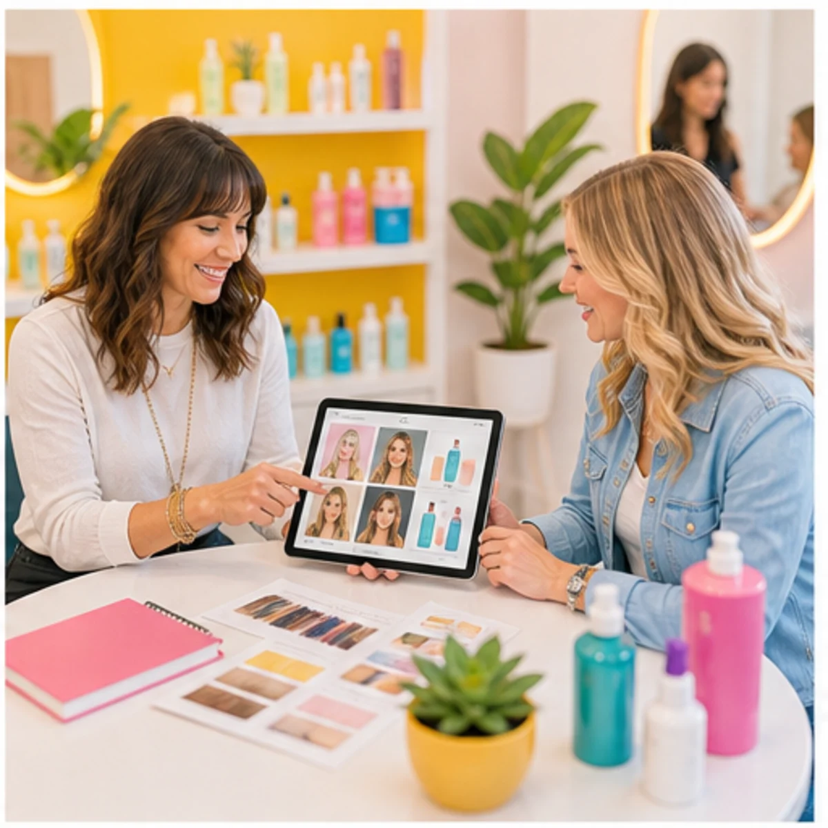 Smackdab CRM visual for salons showing consultation options